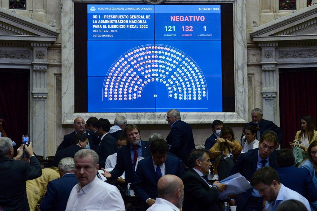 tablero rechazo diputados presupuesto 2022